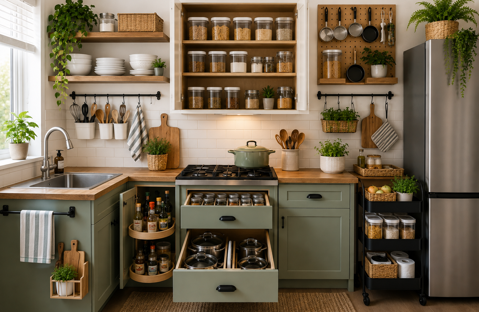 How to organize a small kitchen with practical storage ideas